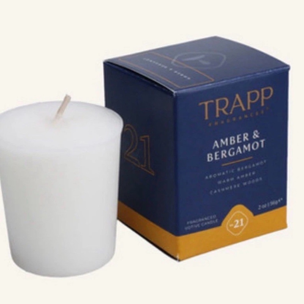 Amber & Bergamot White Votive Candle 3-Pack